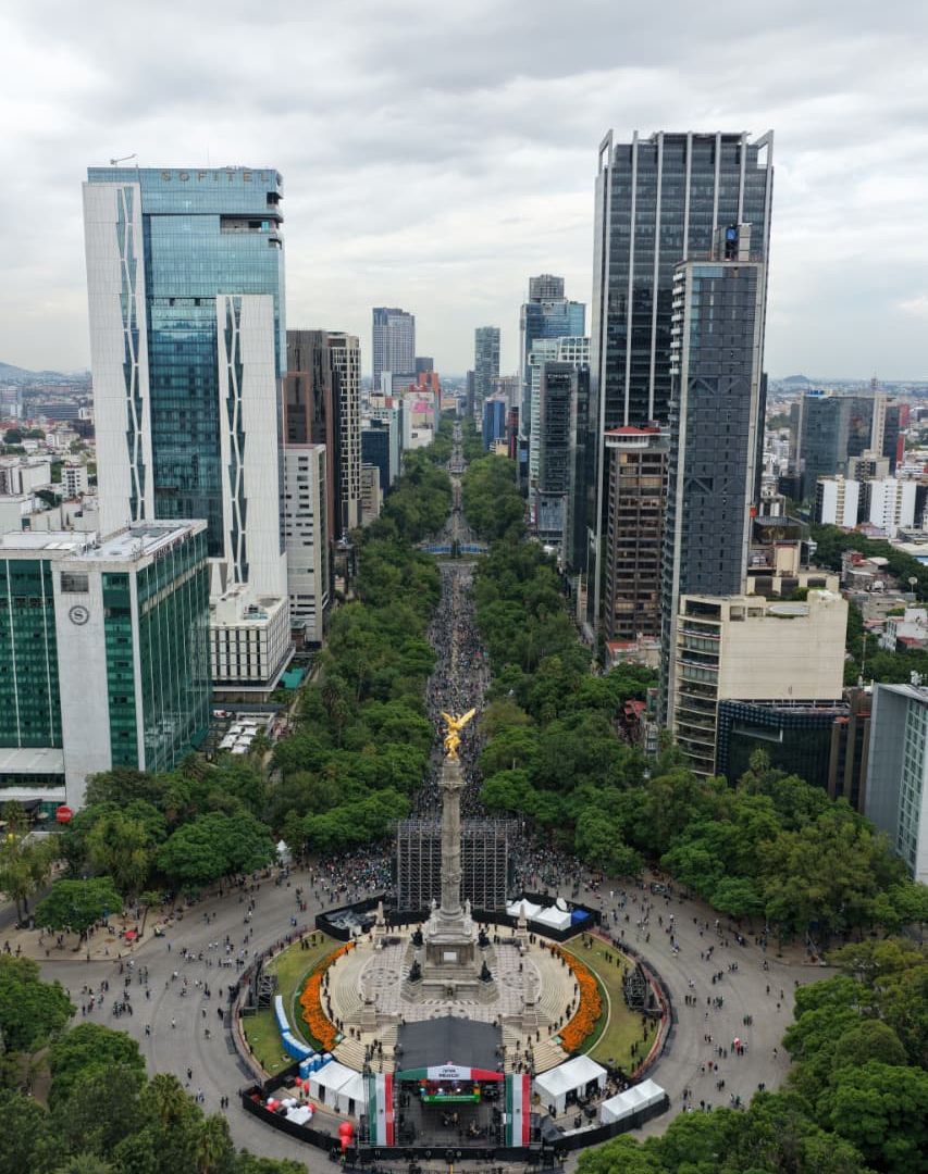 Vista del Ángel de la Independencia desde un dron. Foto: N+